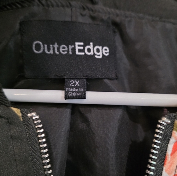 OuterEdge Floral Zip Up Lightweight Jacket Size 2x - Picture 4 of 6
